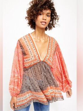 Free People Boho Patchwork Aliyah Tunic